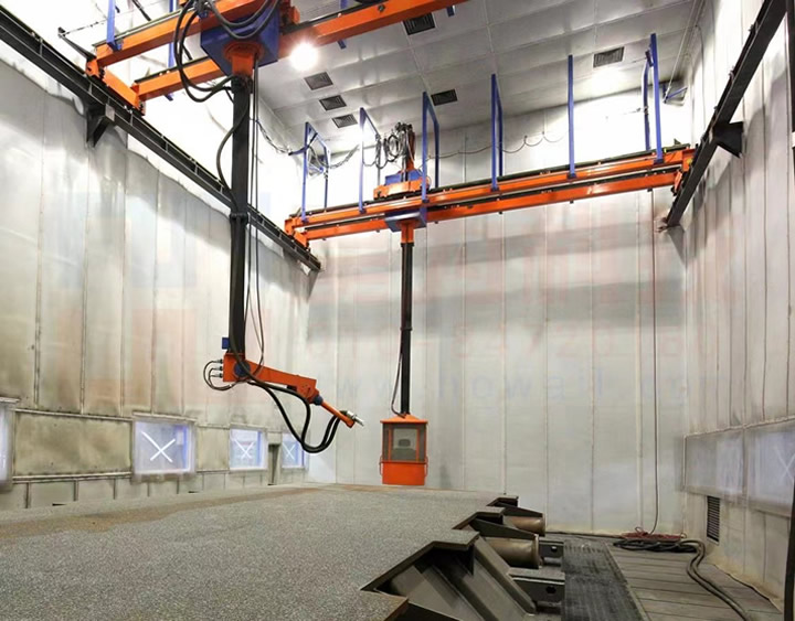 伸縮機(jī)械臂噴砂房
